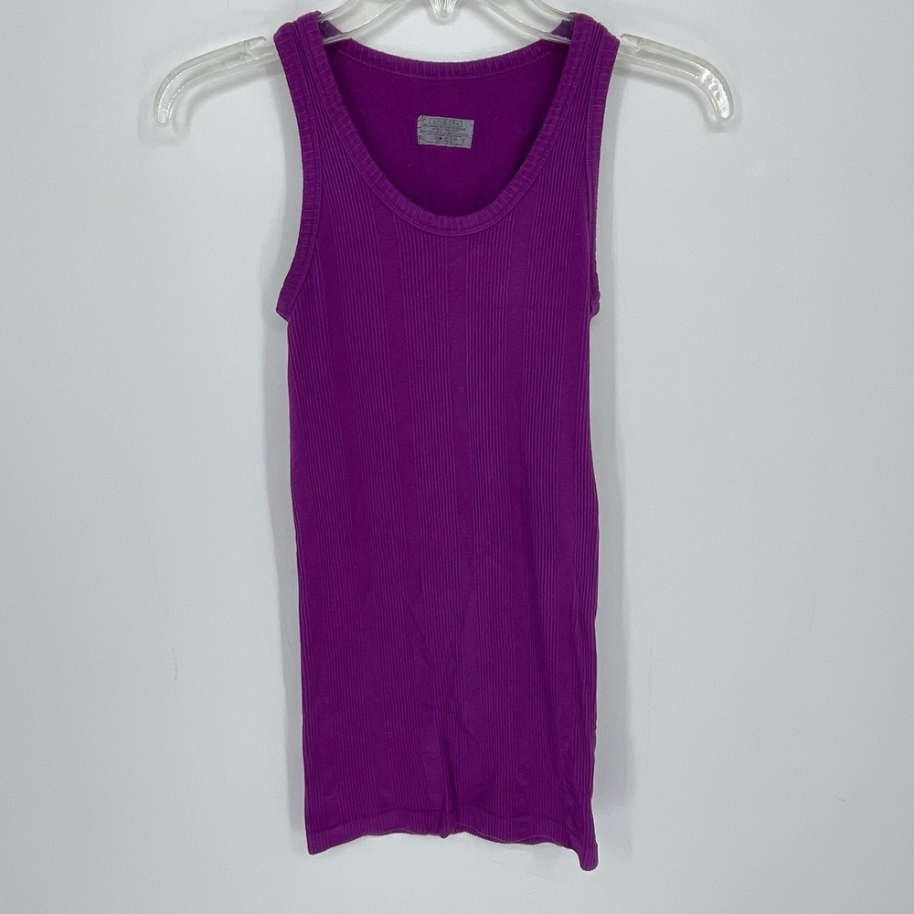 Athleta Women's Purple Scoop Neck Ribbed Seamless Bodycon Tank Dress Size‎ S